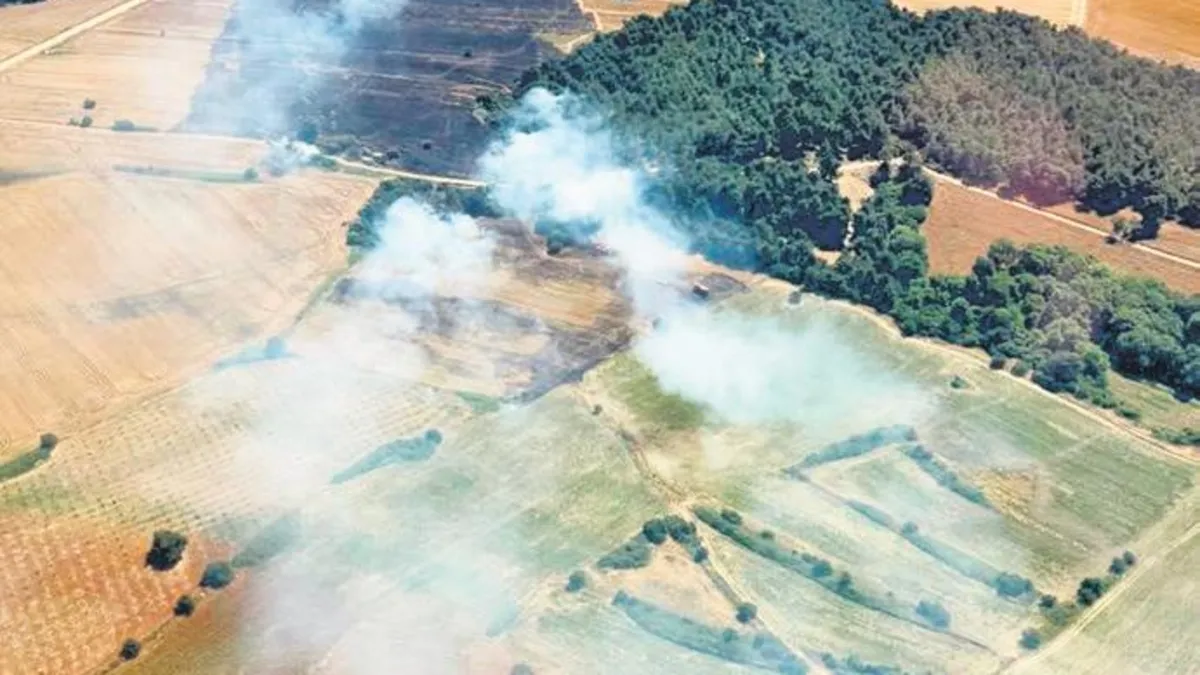 Çanakkale'de tarım yangını ormana sıçradı: Ekipler müdahale ediyor