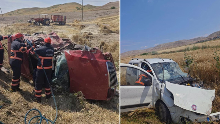 Çankırı'da hafif ticari araç ile otomobil çarpıştı: 3 ölü, 4 yaralı