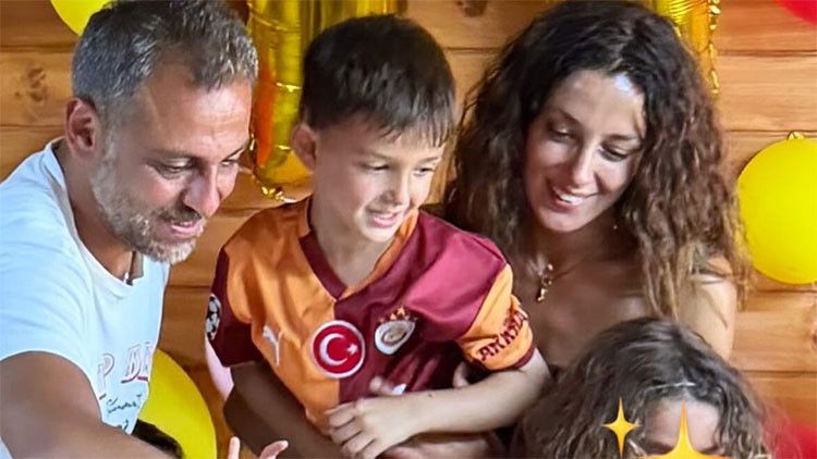 Cansu Tosun ve Erkan Kolçak Köstendil, oğulları Marsel’in doğum gününde bir araya geldi