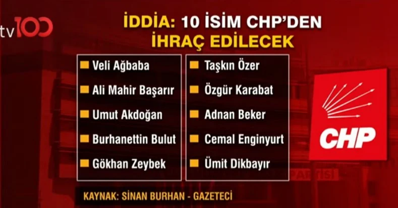 CHP'de ihraç listesi netleşti: Kılıçdaroğlu 10 ismi kapının önüne koyacak