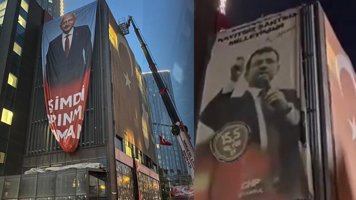 CHP İstanbul İl Başkanlığı'nda poster gerilimi: Polis binaya girdi