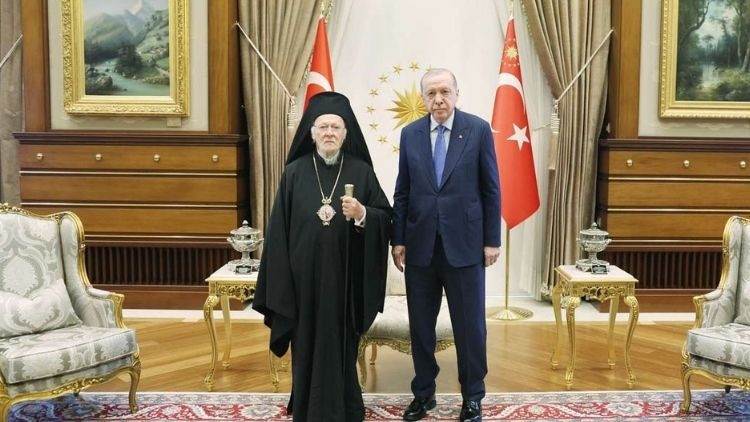 Cumhurbaşkanı Erdoğan, Fener Rum Patriği Bartholomeos'u Beştepe'de Kabul Etti