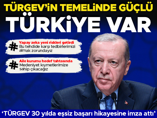 Cumhurbaşkanı Erdoğan: TÜRGEV 30 yılda eşsiz başarı hikayesine imza attı