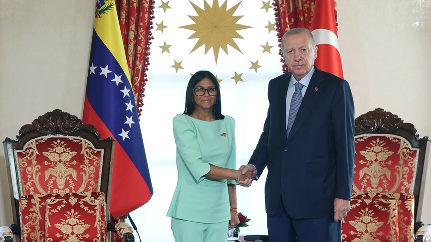 Cumhurbaşkanı Erdoğan, Venezuela Geçici Devlet Başkanı Rodriguez'i Ankara'da karşıladı