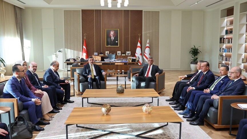 Cumhurbaşkanı Yardımcısı Yılmaz, KKTC Cumhurbaşkanı Erhürman ile görüştü