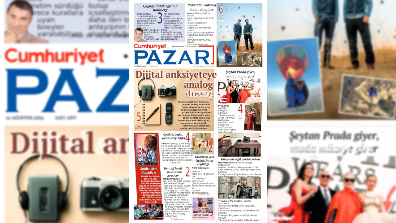 Cumhuriyet Pazar 1897. Sayısıyla Bayilerde: Söyleşiler ve Ufuk Açan Yazılar