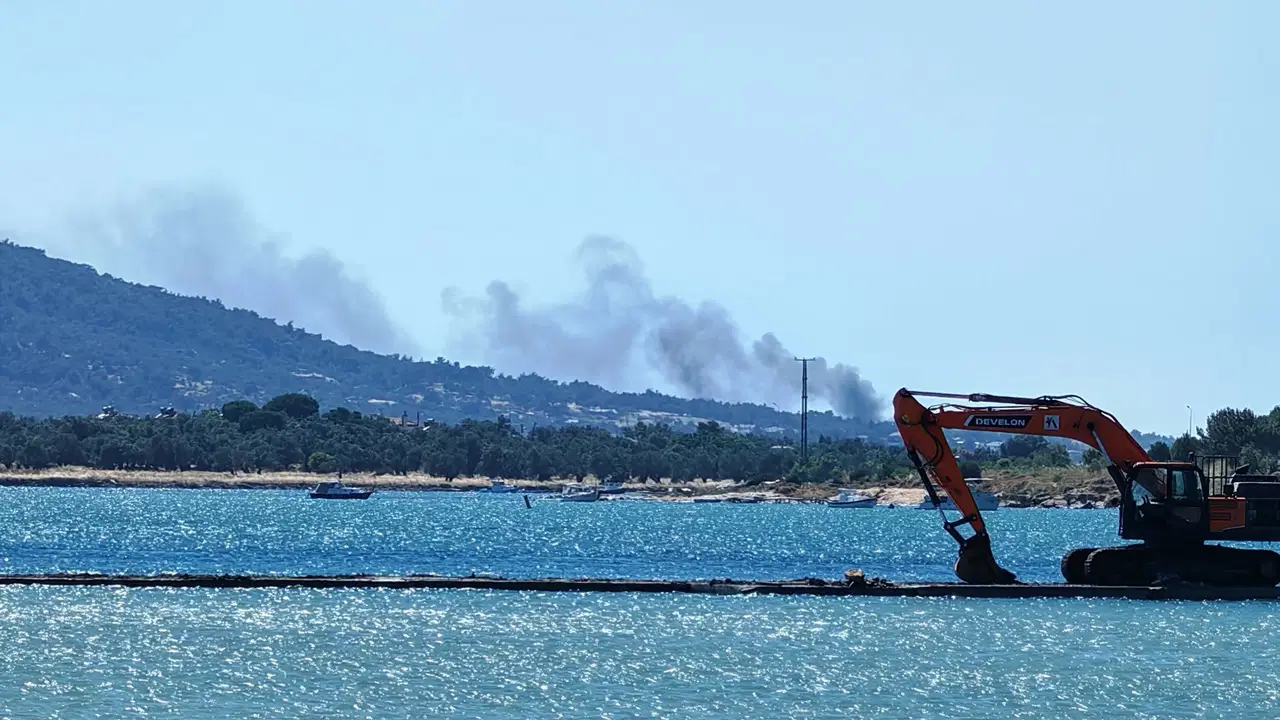 Cunda Adası'nda makilik alandaki yangın ormana sıçradı, ekipler 1,5 saatte söndürdü