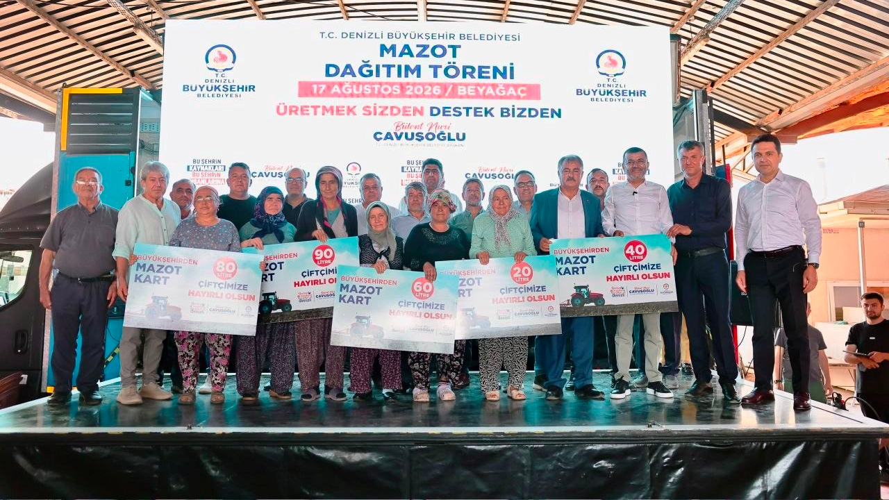 Denizli Büyükşehir'den çiftçiye mazot desteği ilk dağıtım Beyağaç'ta