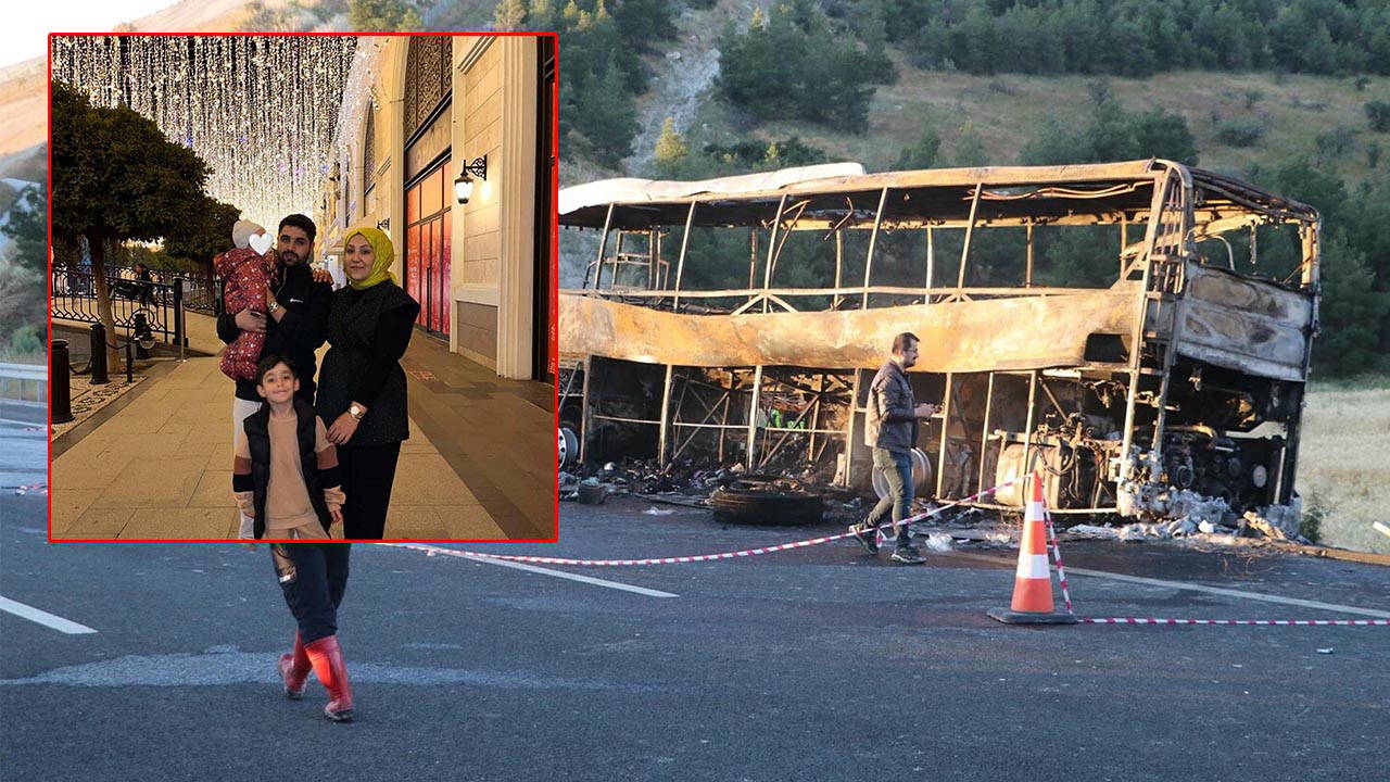 Denizli'deki otobüs yangını: Baba eşi ve oğlunu kurtardı, bebeğiyle öldü