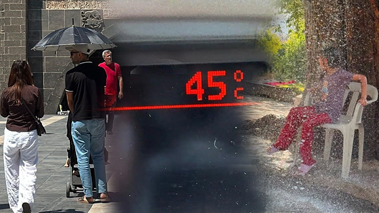 Diyarbakır'da 45 Derece Sıcaklık: Vatandaş Ağaç Hortumuyla Serinledi