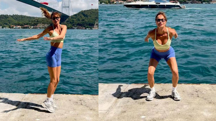 Ebru Şallı Boğaz'da Spor Yaptı, Paylaşımları Olay Oldu