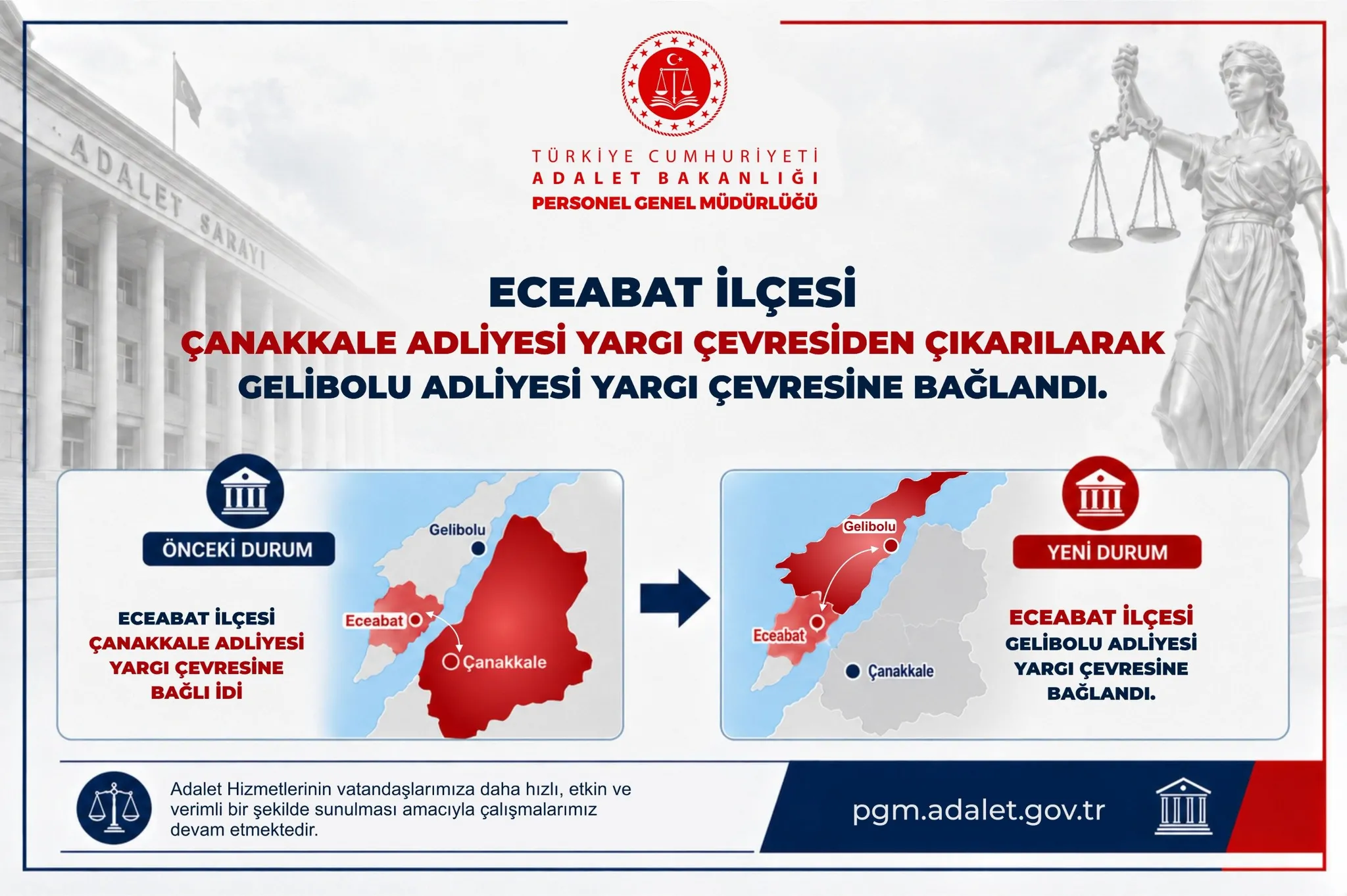 Eceabat'ın adli yargı çevresi değişti: Bakan Gürlek duyurdu