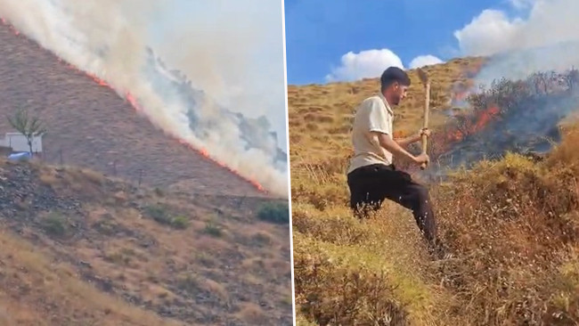 Elazığ Palu'da Akdağ mera yangını: Ekipler müdahale ediyor