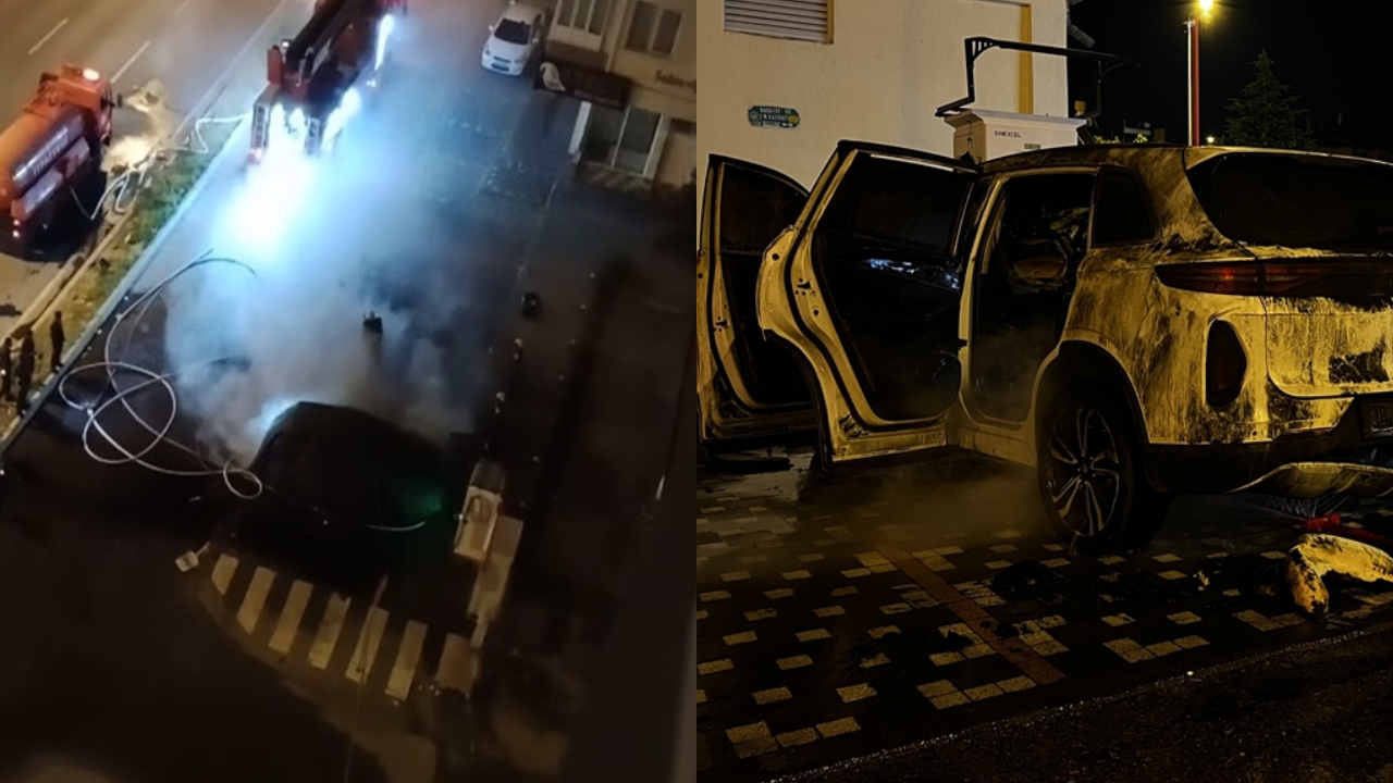 Elektrikli Araç Şarj İstasyonunda Alev Aldı: Otomobil Kül Oldu