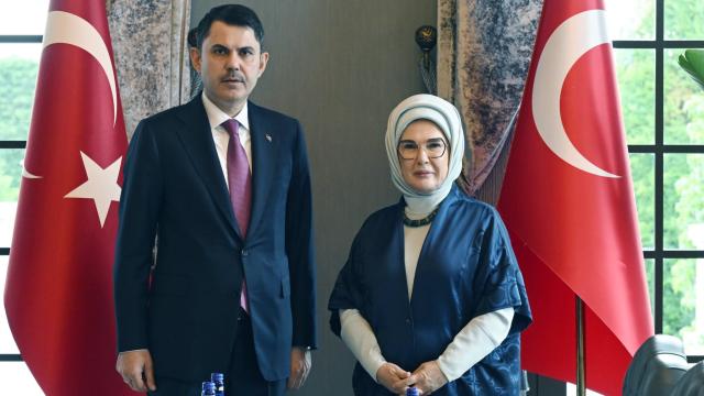Emine Erdoğan'dan Bakan Kurum'a çevre ziyareti