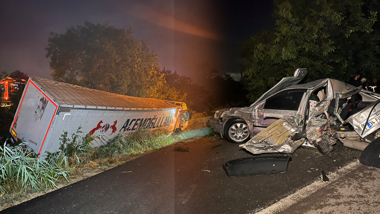 Emniyet şeridinde duran otomobile TIR çarptı: 7 yaşındaki çocuk hayatını kaybetti