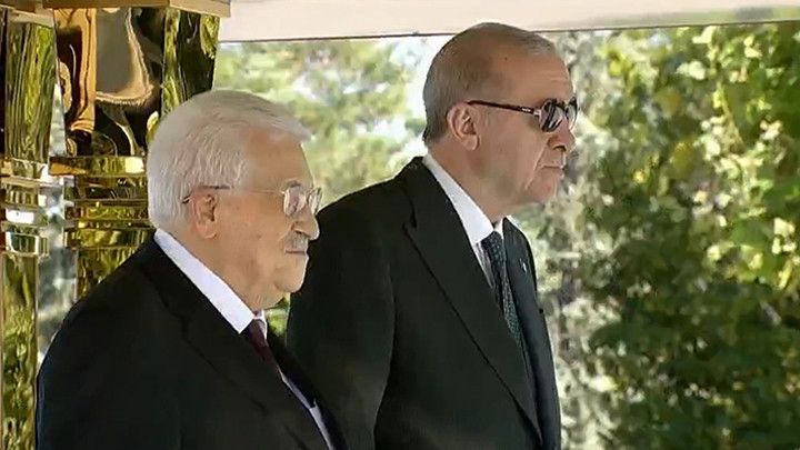 Erdoğan, Abbas'ı Cumhurbaşkanlığı Külliyesi'nde Resmi Törenle Karşıladı