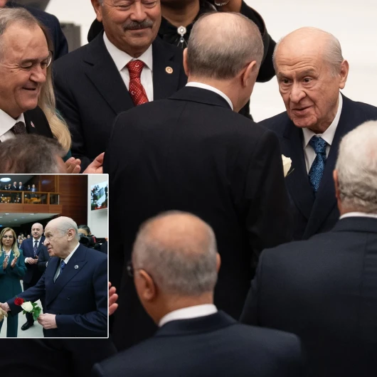 Erdoğan, Bahçeli ve Kurtulmuş Meclis'te bir araya geldi