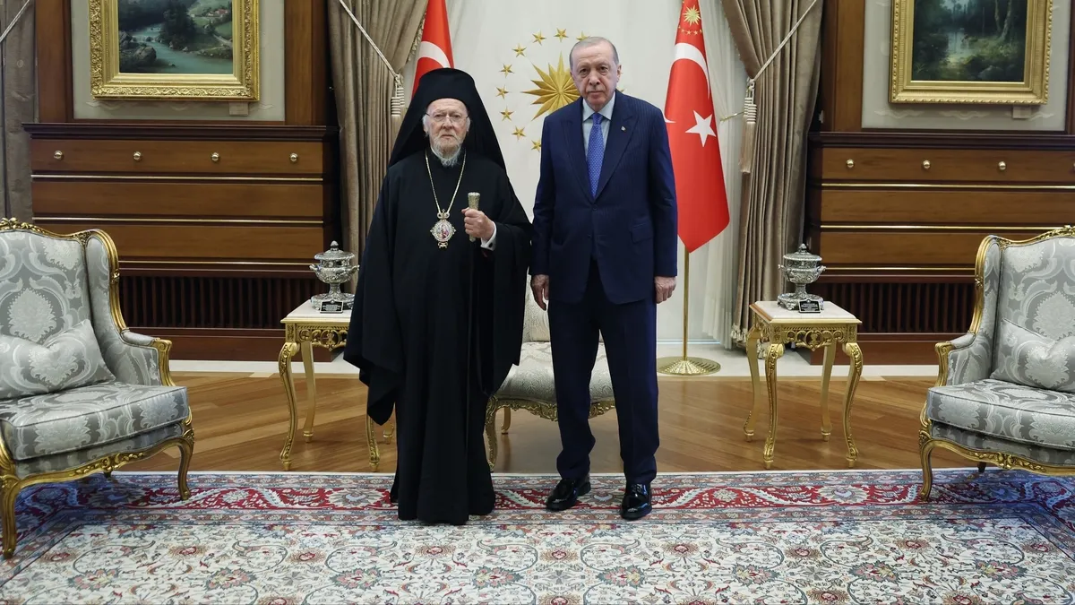 Erdoğan, Fener Rum Patriği Bartholomeos'u kabul etti