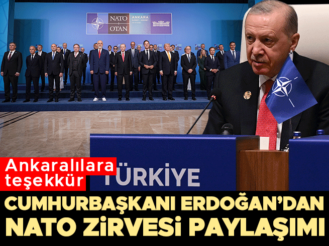 Erdoğan'dan NATO Zirvesi sonrası Ankara'ya teşekkür mesajı