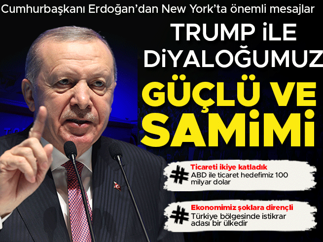 Erdoğan New York'ta: Trump ile Diyaloğumuz Güçlü ve Samimi
