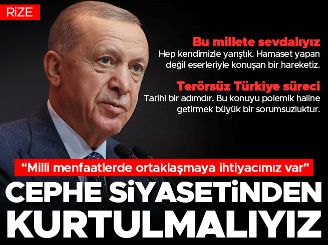 Erdoğan Rize'de Konuştu: Önemli Açıklamalar
