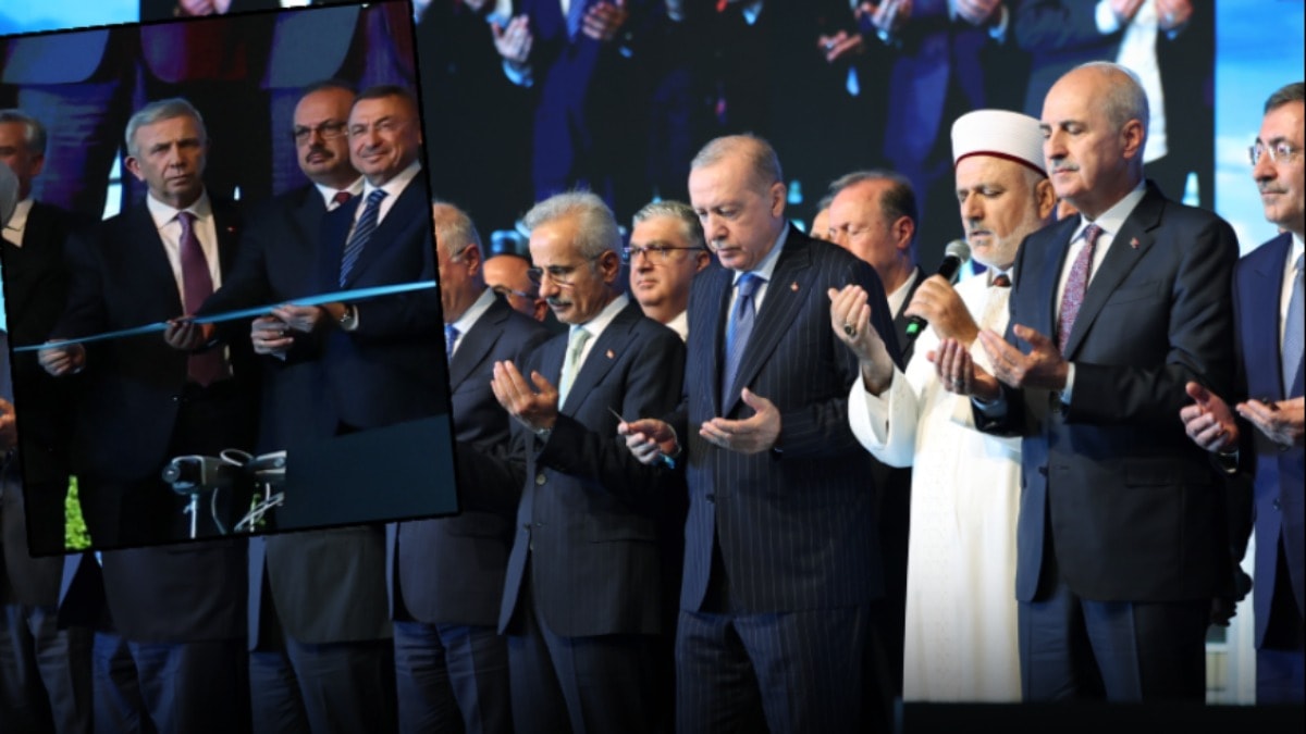 Erdoğan'ın kurdele kestiği törende Mansur Yavaş'a ayıp