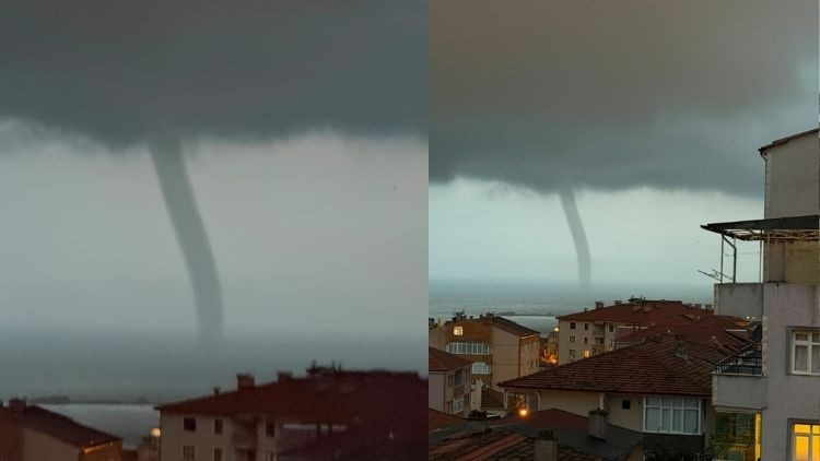 Ereğli'de hortum paniği: Vatandaşlar o anları kaydetti
