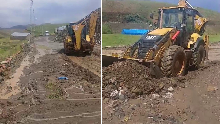 Erzurum'da sel felaketi: Duvarlar çatladı, araziler sular altında