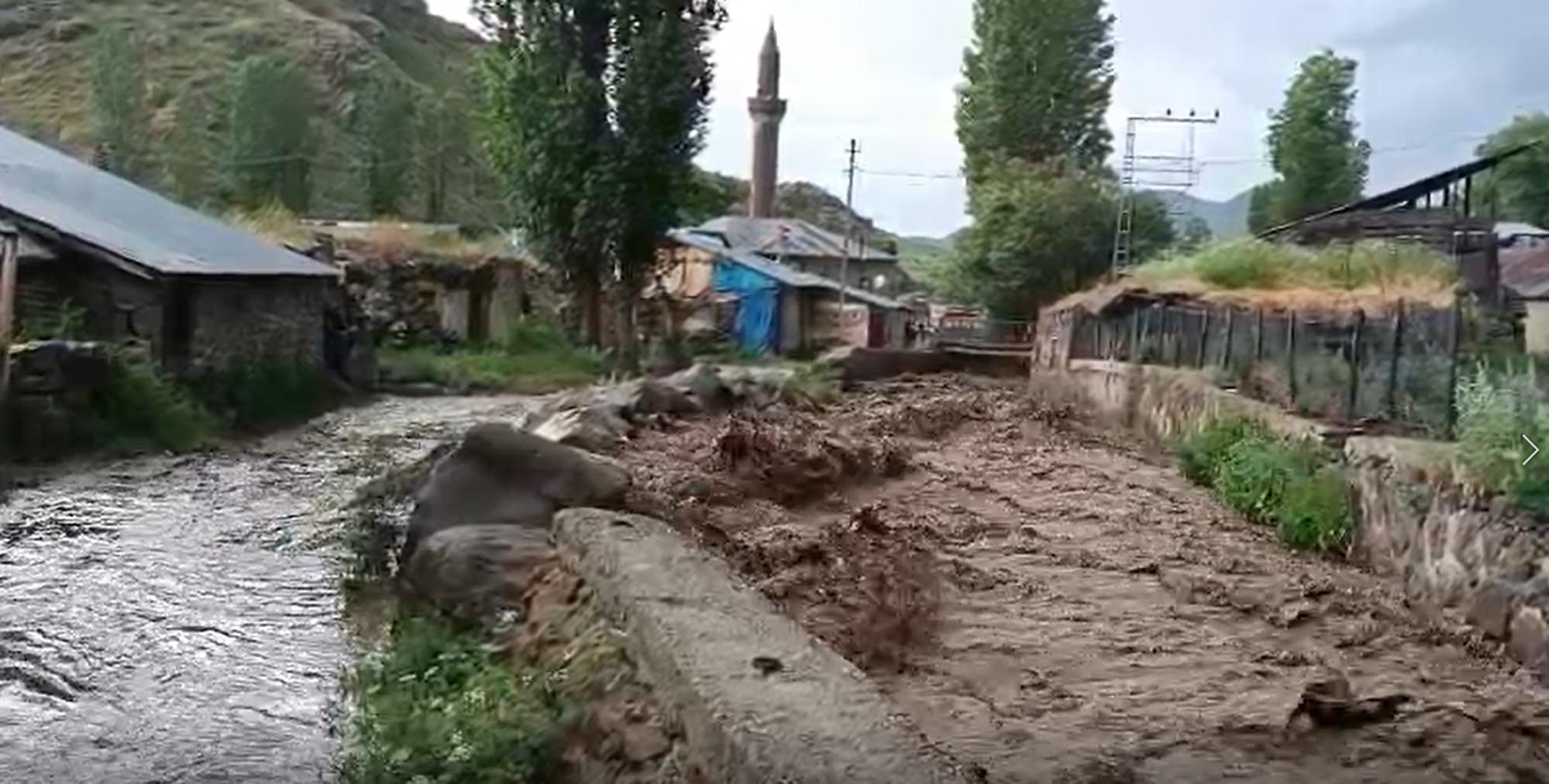 Erzurum'da sağanak sele yol açtı: Evler su altında kaldı