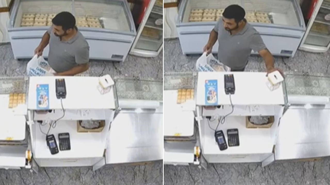 Esenler'de Tatlıcıdan Sadaka Kutusu Çalan Şüpheli Kamerada