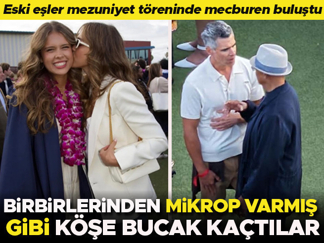 Eski eşler kızlarının mezuniyetinde buluştu: 'Mikroplu gibi kaçtılar