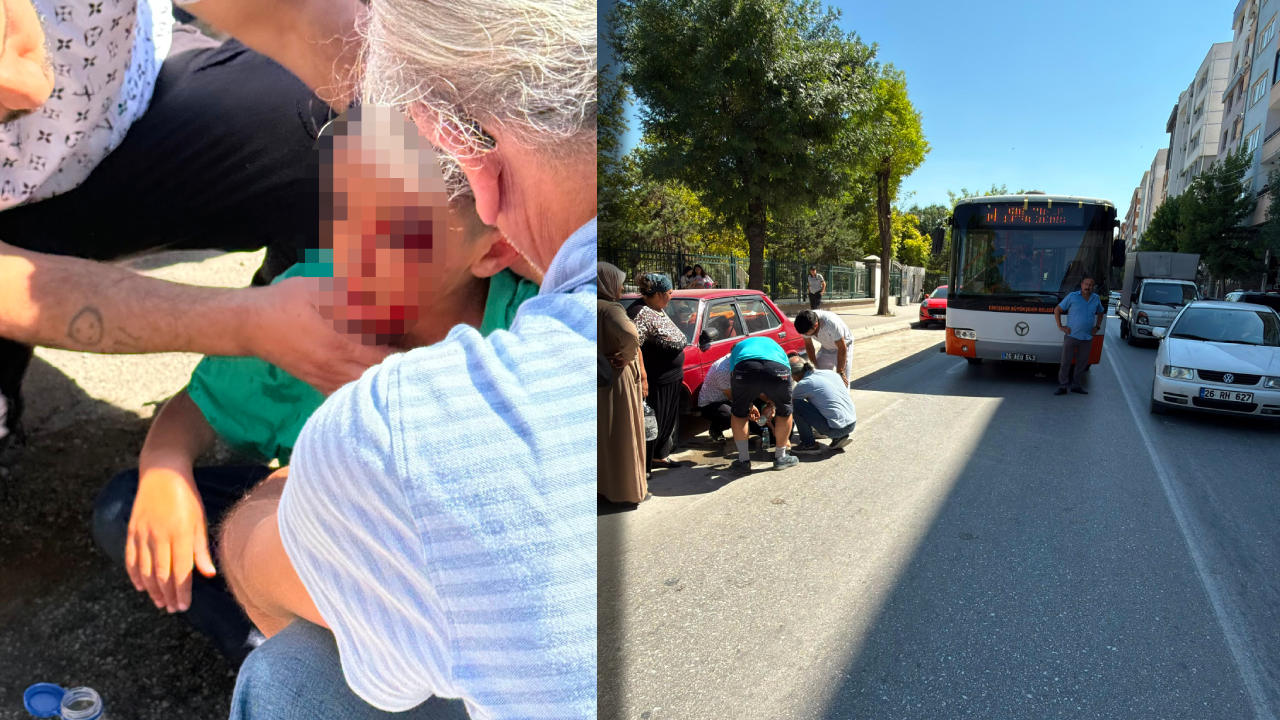 Eskişehir'de belediye otobüsünün altında kalan çocuğu vatandaşlar kurtardı