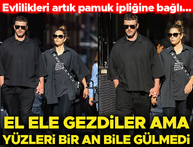 Evlilikleri pamuk ipliğine bağlı... Yasta gibi simsiyah giyinip el ele tutuştular ama yüzleri bir an bile gülmedi