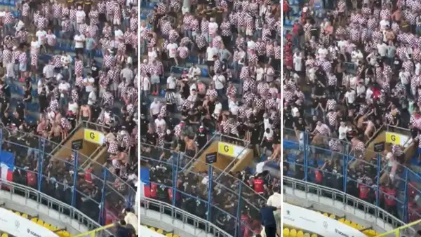 Fenerbahçe maçı öncesi Gornik taraftarları ile güvenlik arasında arbede