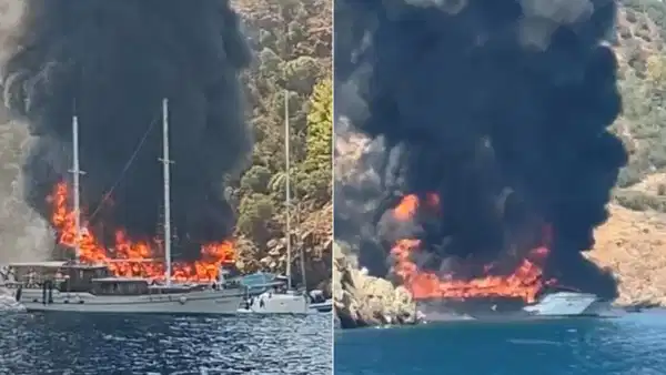 Fethiye Koyunda Tekne Yangını: 115 Yolcu Denize Atlayarak Kurtuldu