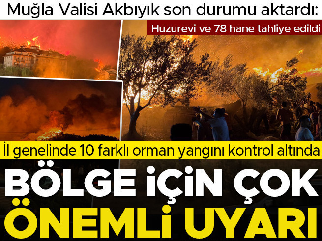 Fethiye'de orman yangını: Alevler evlere yaklaştı, ekipler seferber oldu