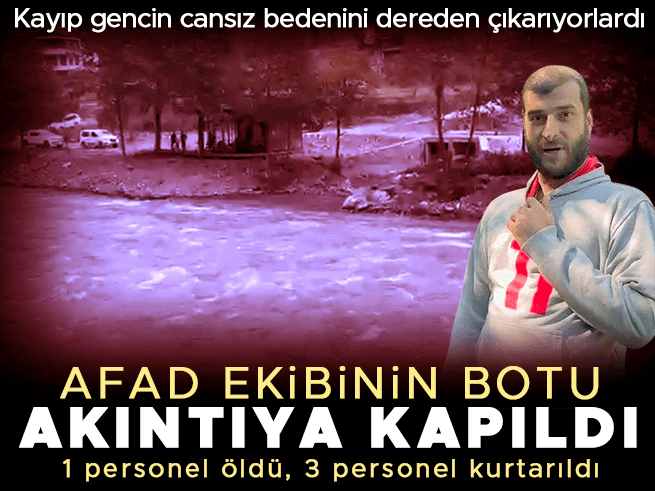 Fırtına Deresi'nde kayıp genç aranırken AFAD botu devrildi: 1 can kaybı