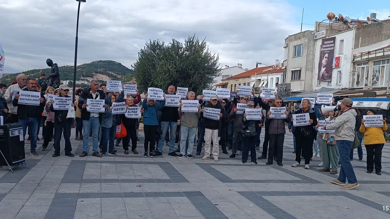 Foça'da Halk TV'ye destek: 'Sessiz kalmayacağız