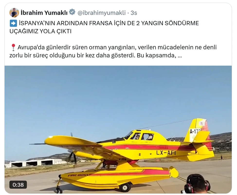 Fransa'nın Yangınla Mücadelesine Türkiye'den Destek, Macron'dan Teşekkür