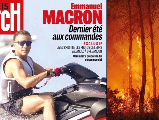 Fransa'da yangınlarla mücadele sürerken Macron'un jet ski tatili tartışma yarattı