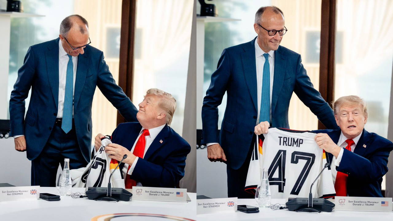 G7 Zirvesi'nde sürpriz hediye: Merz'den Trump'a 47 numaralı forma