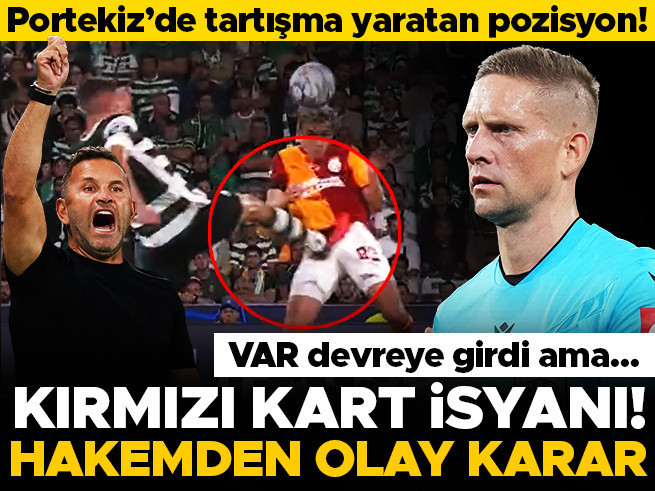 Galatasaray Sporting maçında kırmızı kart bekledi: VAR kararı değişmedi