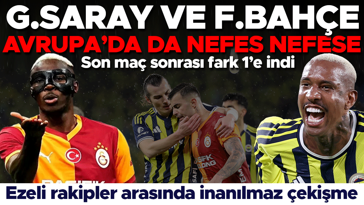 Galatasaray ve Fenerbahçe, Avrupa'da da Nefes Nefese