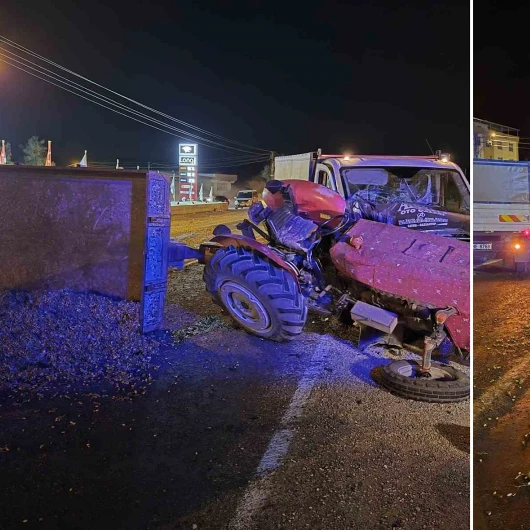 Gaziantep’te kamyonet ile traktör çarpıştı: 3 yaralı