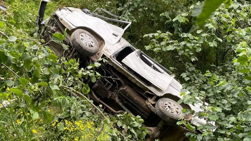 Giresun'da kamyonet fındık bahçesine yuvarlandı: 1 ölü