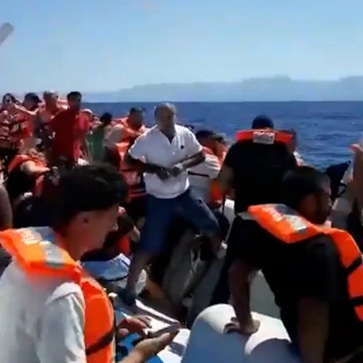 Girne açıklarında batan geminin dehşet anları kamerada