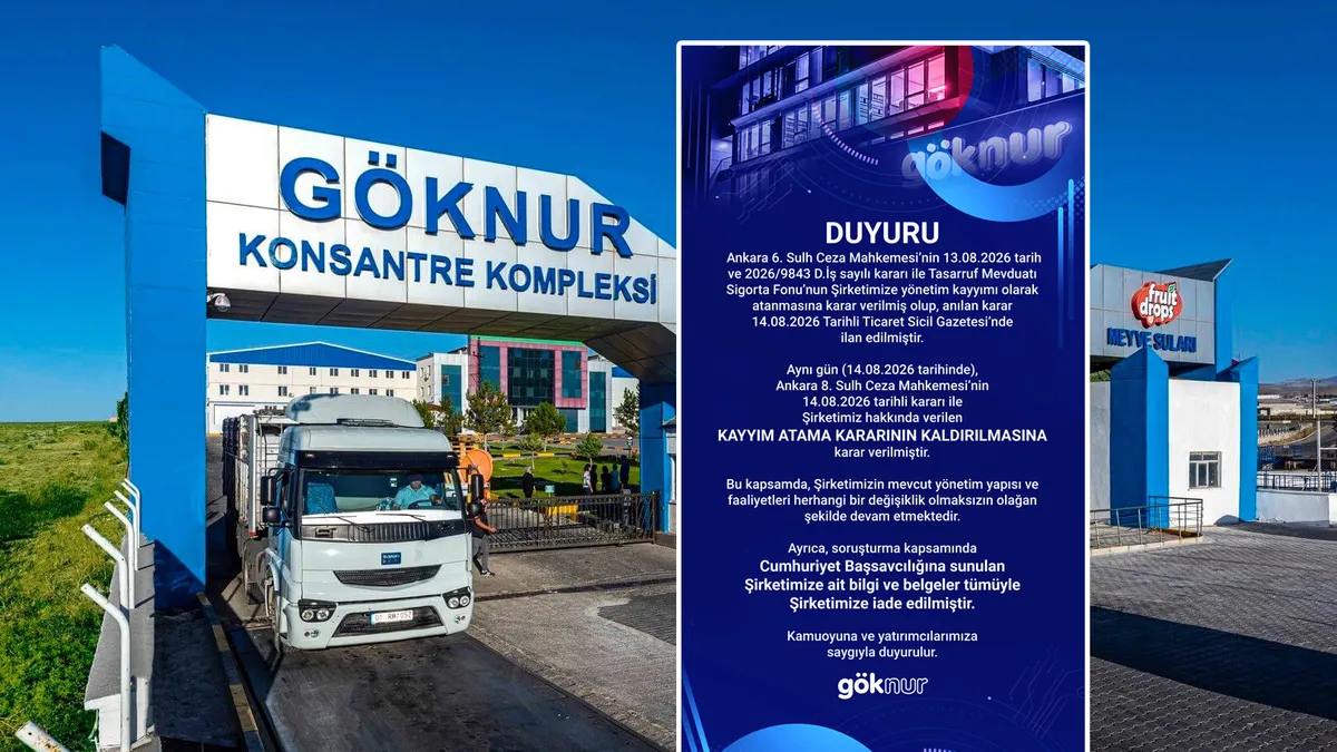 Göknur Gıda'da Kayyum Kararı Kaldırıldı: Yüzde 13'lük Paya El Koyma Tedbiri
