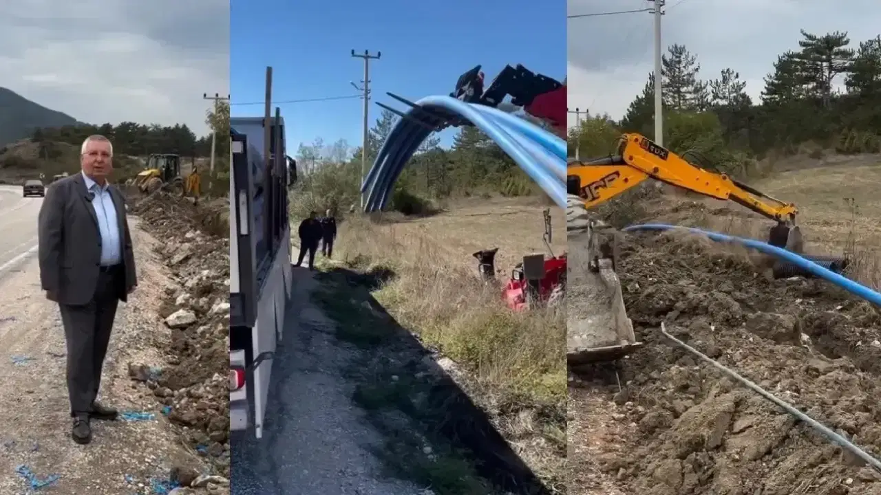 Göynük'te eski su boruları HDPE ile yenileniyor