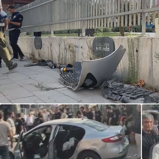 Güngören'de otomobil durağa daldı: 4 yaralı